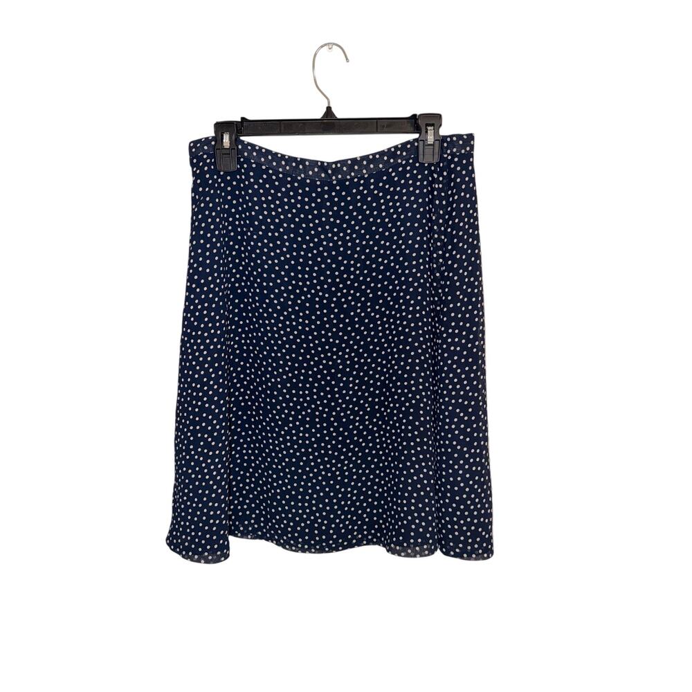 Jaclyn Smith Women’s 14 Navy White Polka Dot Lined A-Line Skirt